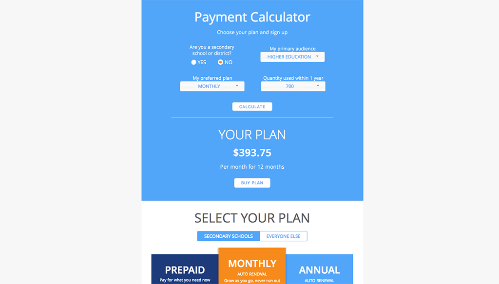 Career Key Payment Calculator screenshot