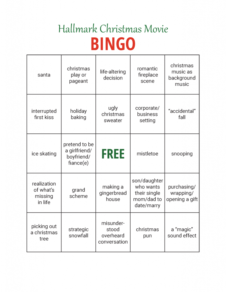 Hallmark Christmas Movie Bingo Cards – Teri Shelton